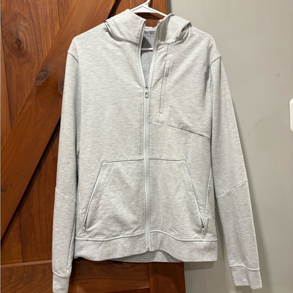Light grey full zip lightweight jacket